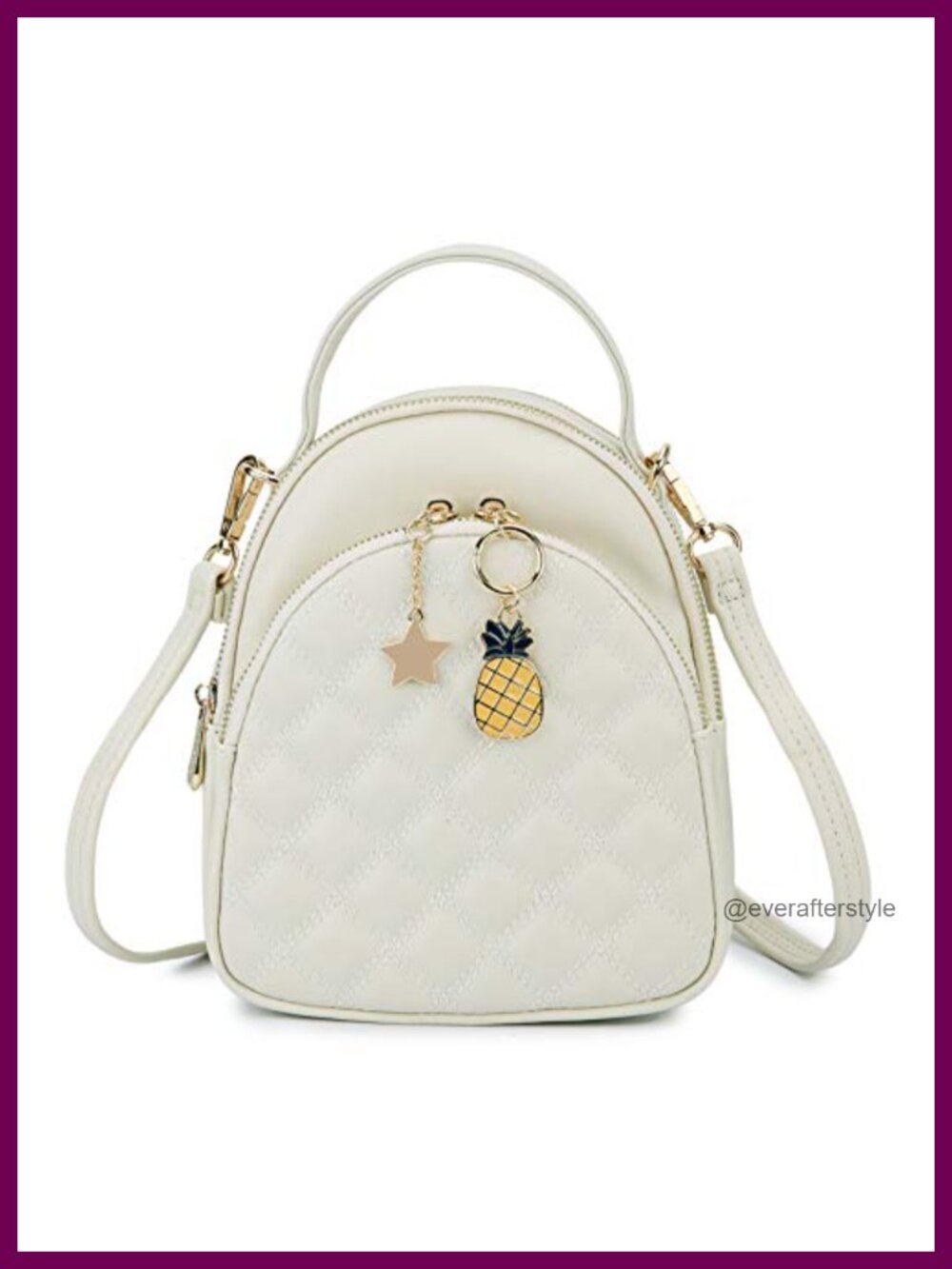 Faux Leather Mini Backpack Purse Quilted Convertible Women's